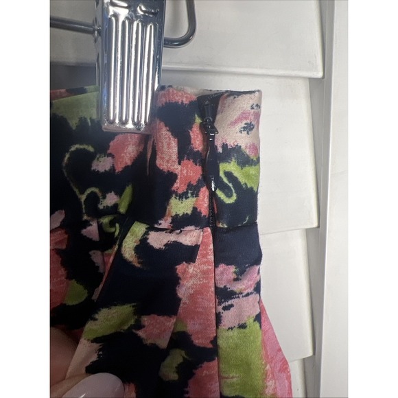 Brooks Brothers Floral Pleated Multicolor Cotton A-Line Skirt Women's Size 2 - Picture 5 of 7